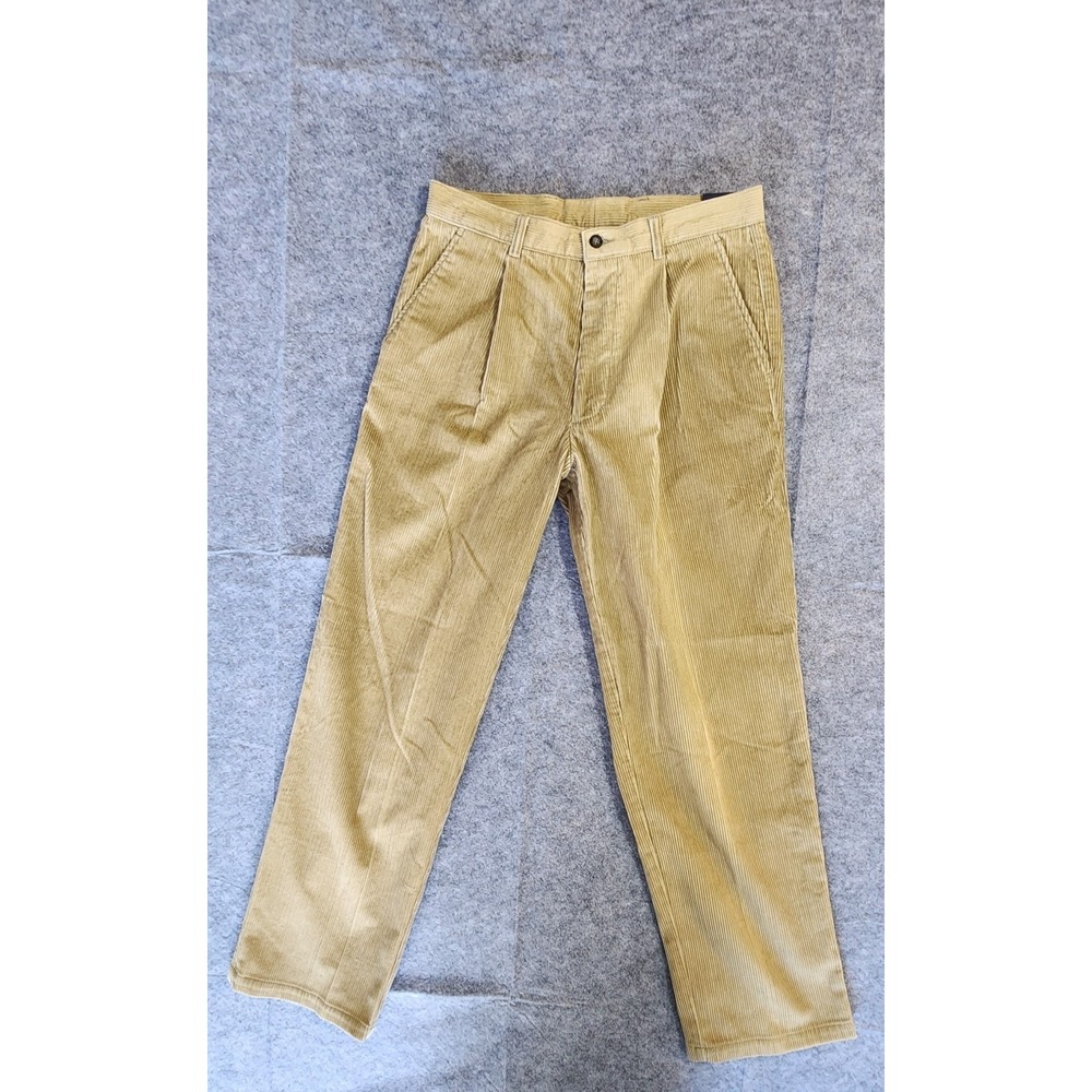 Britches‎ Pants Men's 32x32  Light Brown Chino Corduroy Straight Pleated